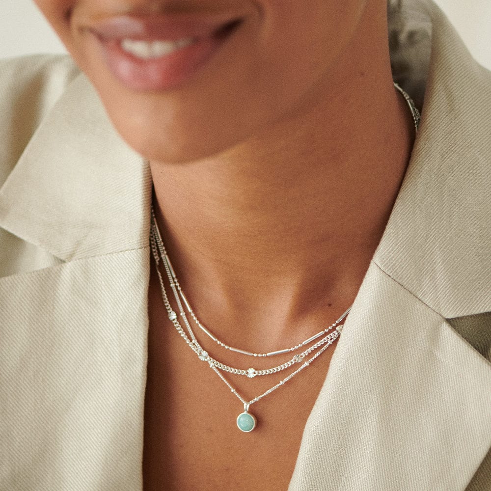 Daisy London - Amazonite Healing Stone Necklace - Silver