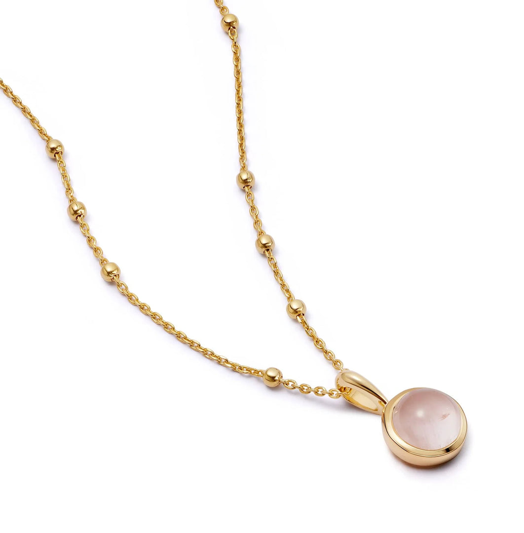 Daisy London - Rose Quartz Healing Stone Necklace - Gold