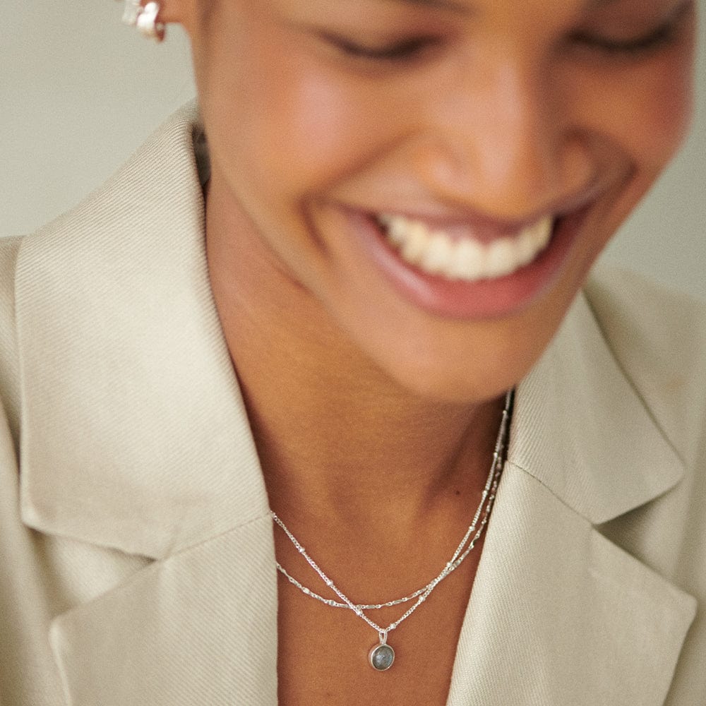 Daisy London - Labradorite Healing Stone Necklace - Silver