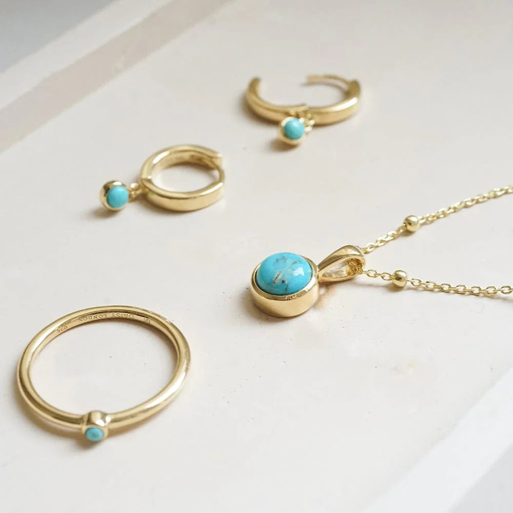 Daisy London - Turquoise Healing Stone Necklace - Gold