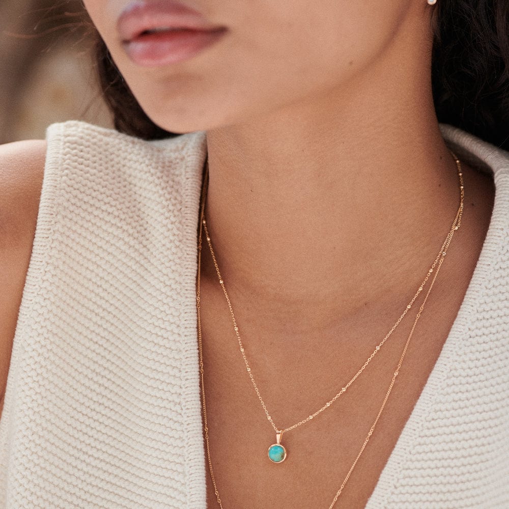 Daisy London - Turquoise Healing Stone Necklace - Gold