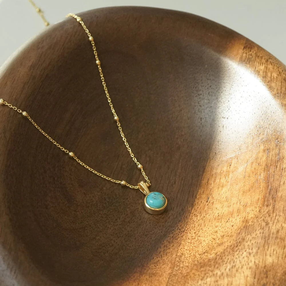 Daisy London - Turquoise Healing Stone Necklace - Gold