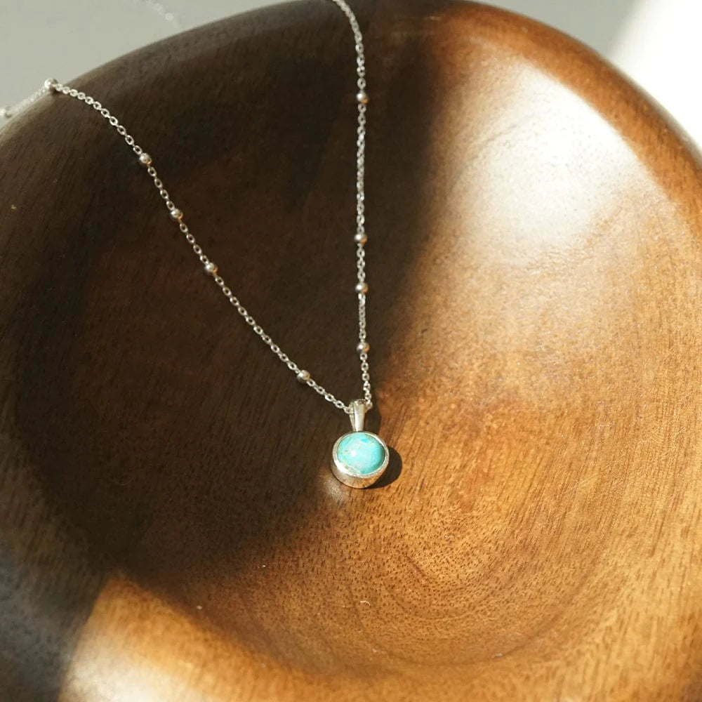 Daisy London - Turquoise Healing Stone Necklace - Silver