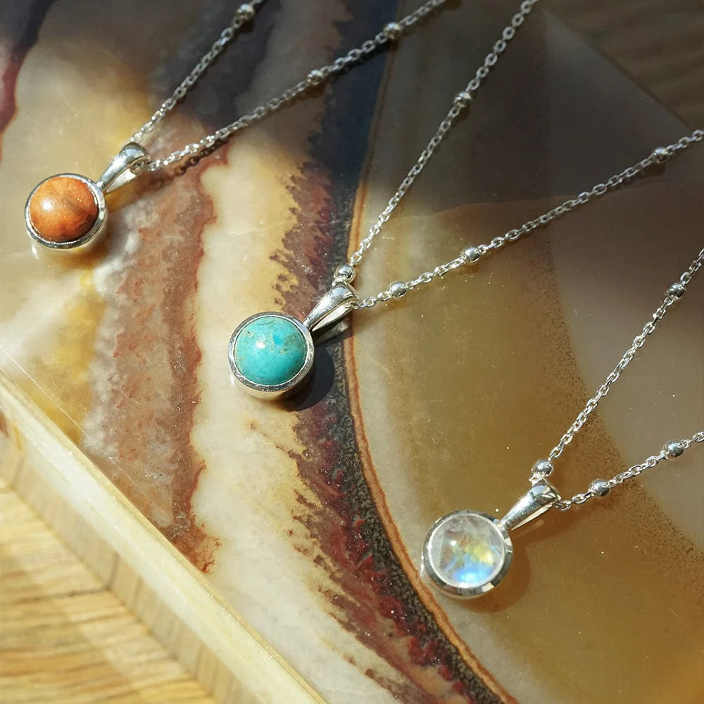Daisy London - Turquoise Healing Stone Necklace - Silver