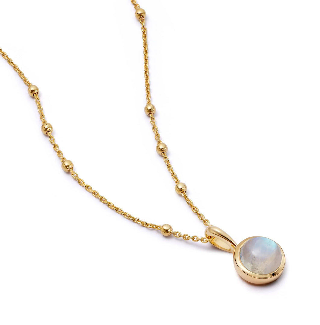 Daisy London - Rainbow Moonstone Healing Stone Necklace - Gold