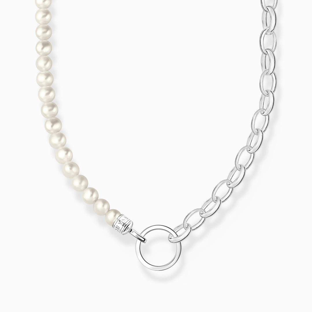 Thomas Sabo - White Pearl Charm Necklace - Silver