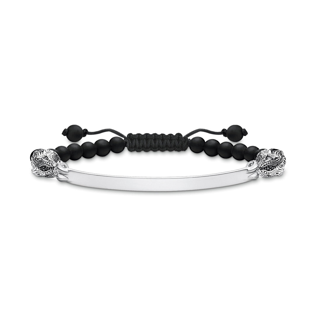 Thomas Sabo - Adjustable Engraveable Obsidian Bracelet