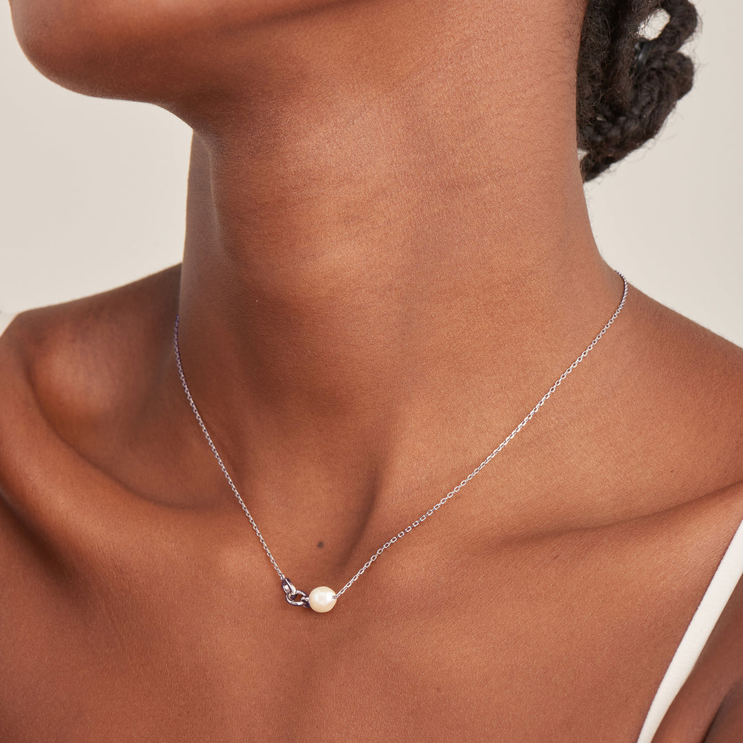 Ania Haie - Pearl Link Chain Necklace - Silver