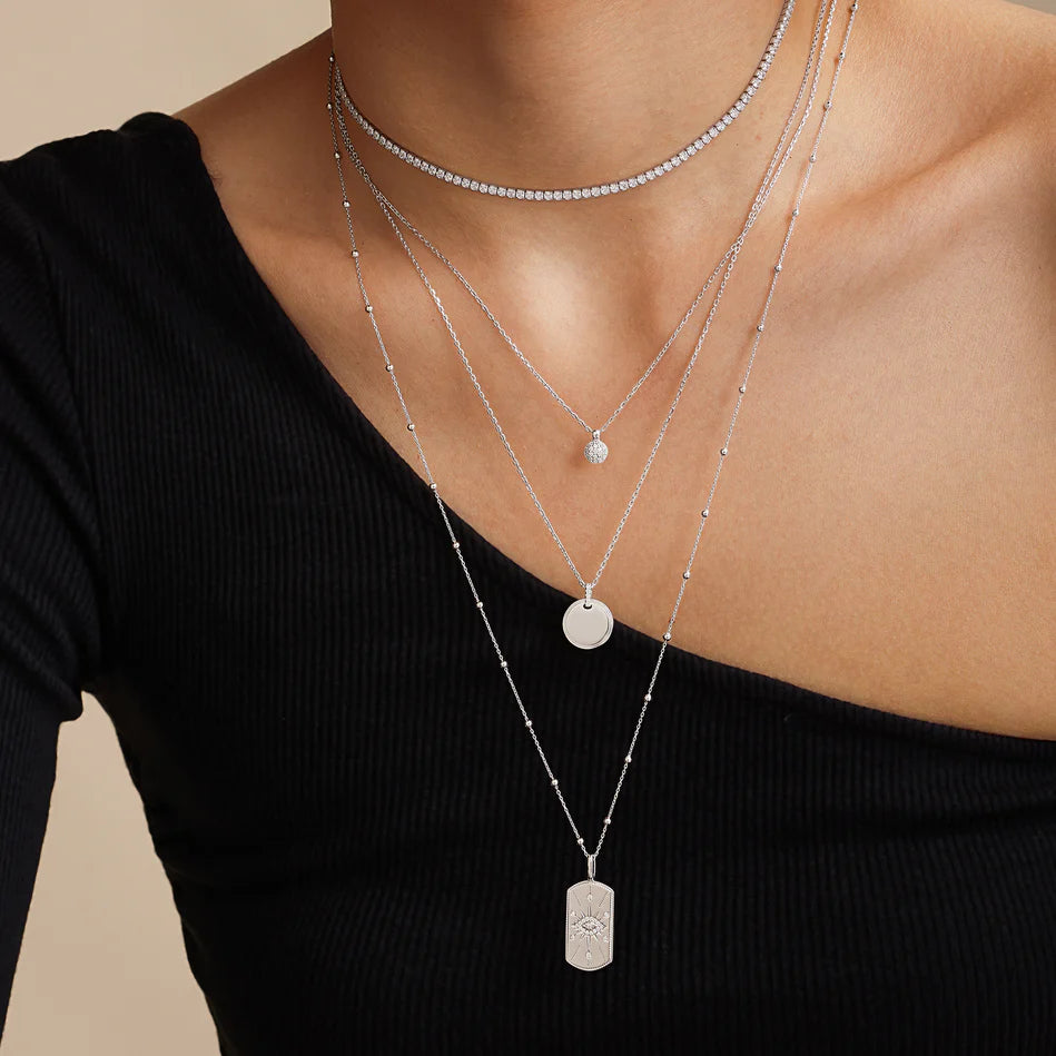 Ania Haie - Sphere Pavé Necklace - Silver