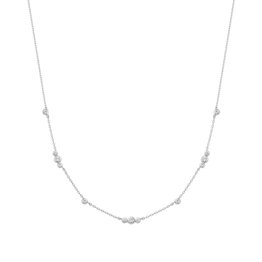 Ania Haie - Sparkling Bezel Cubic Zirconia Station Necklace - Silver