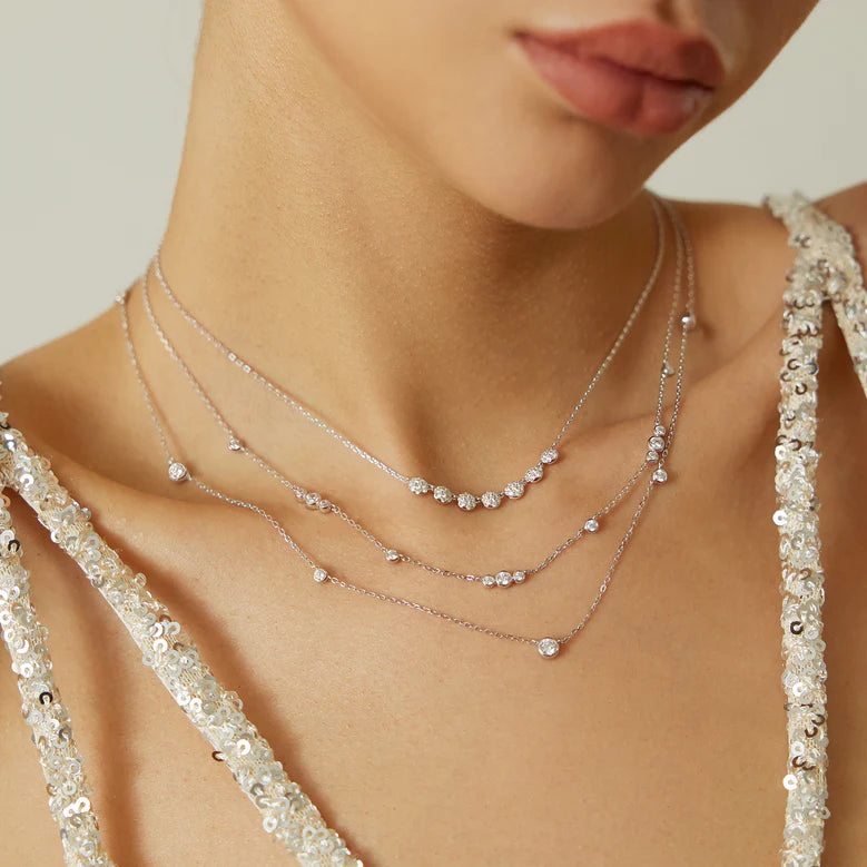 Ania Haie - Sparkling Bezel Cubic Zirconia Station Necklace - Silver