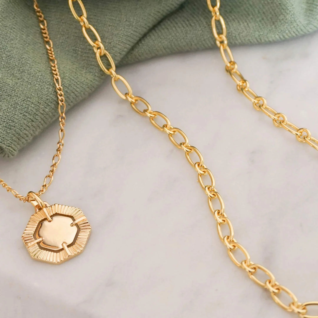 Daisy London - Stacked Linked Chain Necklace - Gold