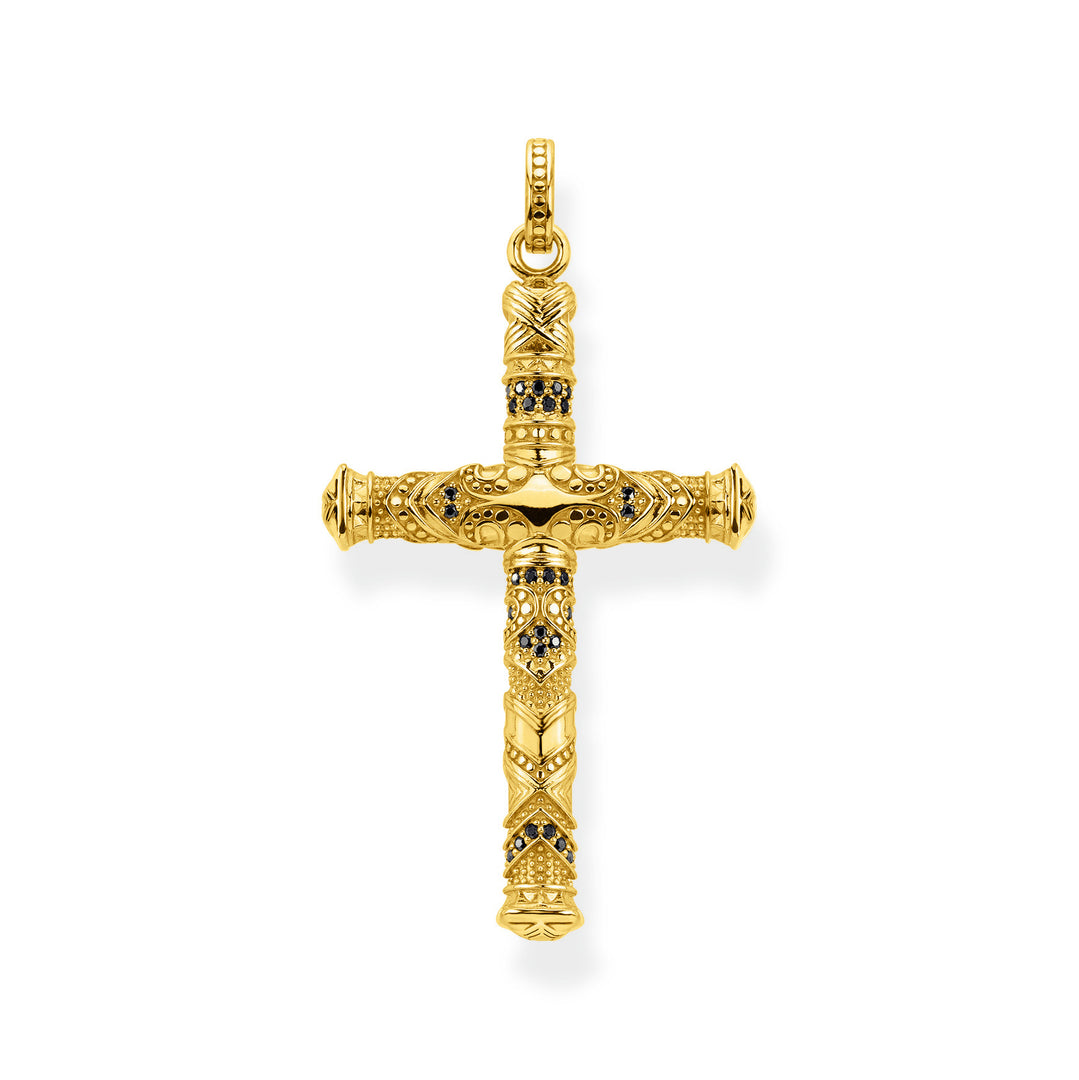 Thomas Sabo - Gold and Black Zirconia Cross Pendant