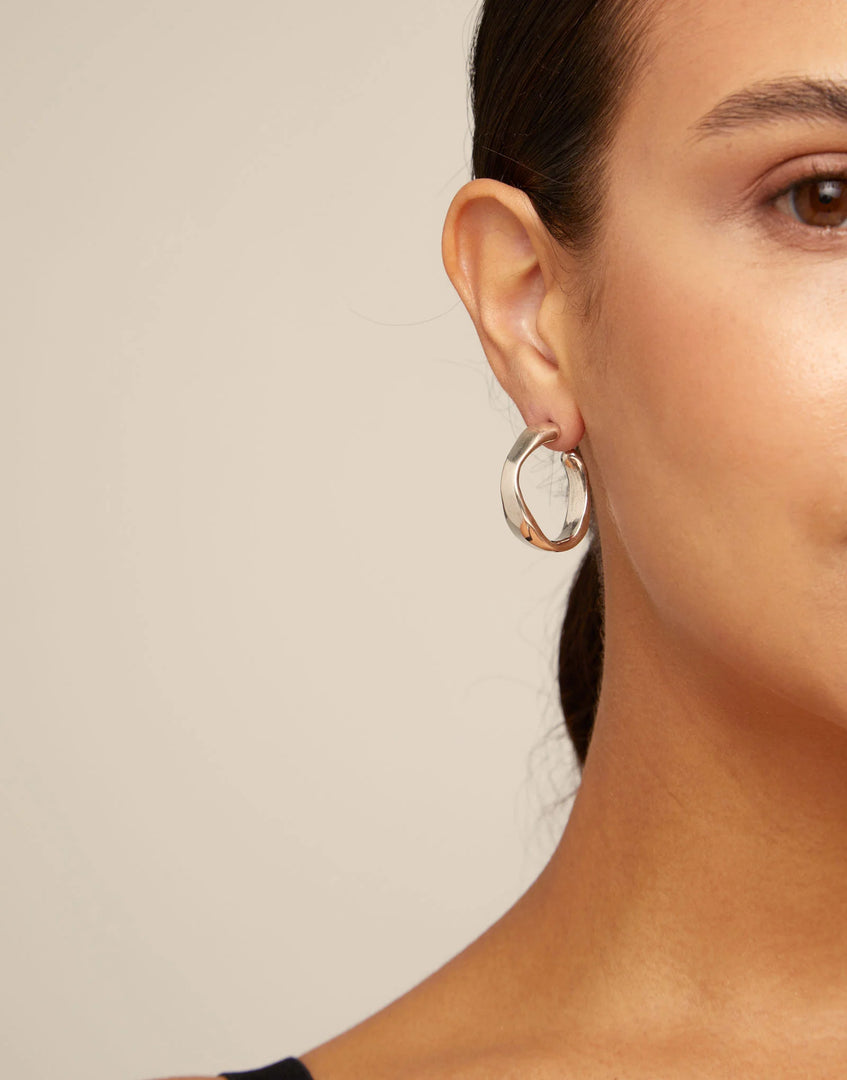 UNOde50 - Wide Hoop Earrings - Silver