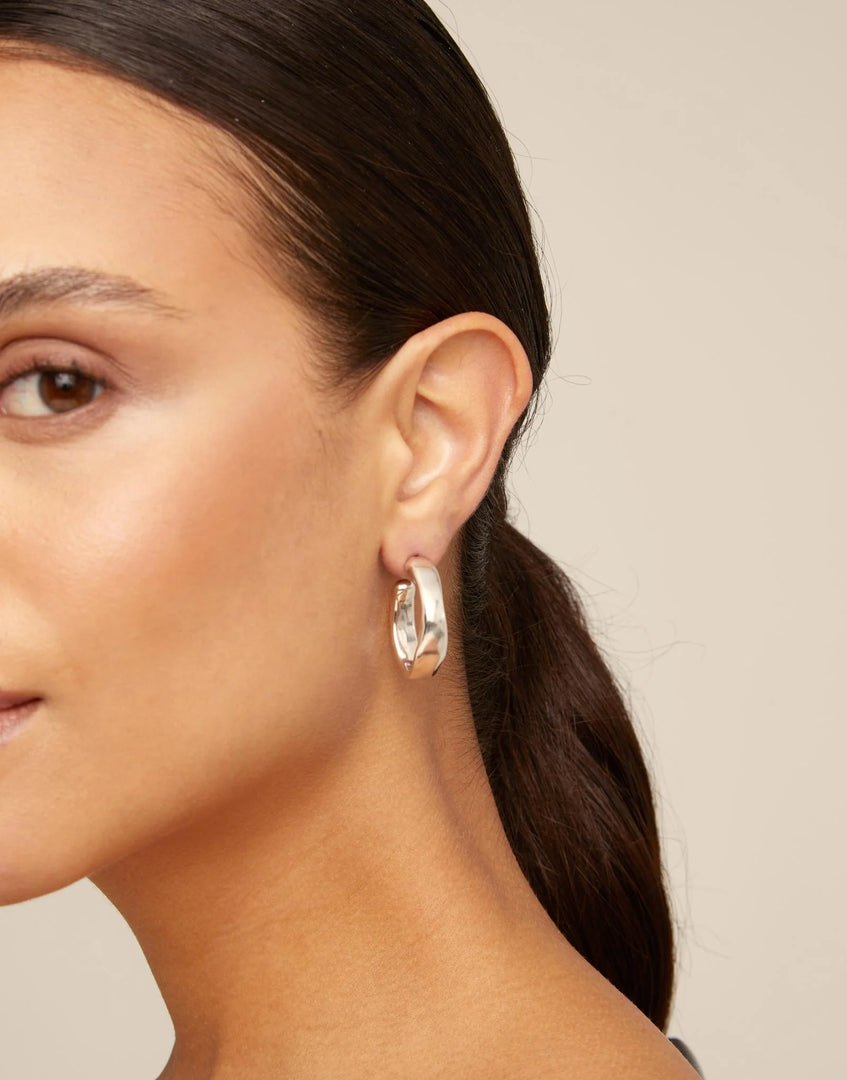 UNOde50 - Wide Hoop Earrings - Silver