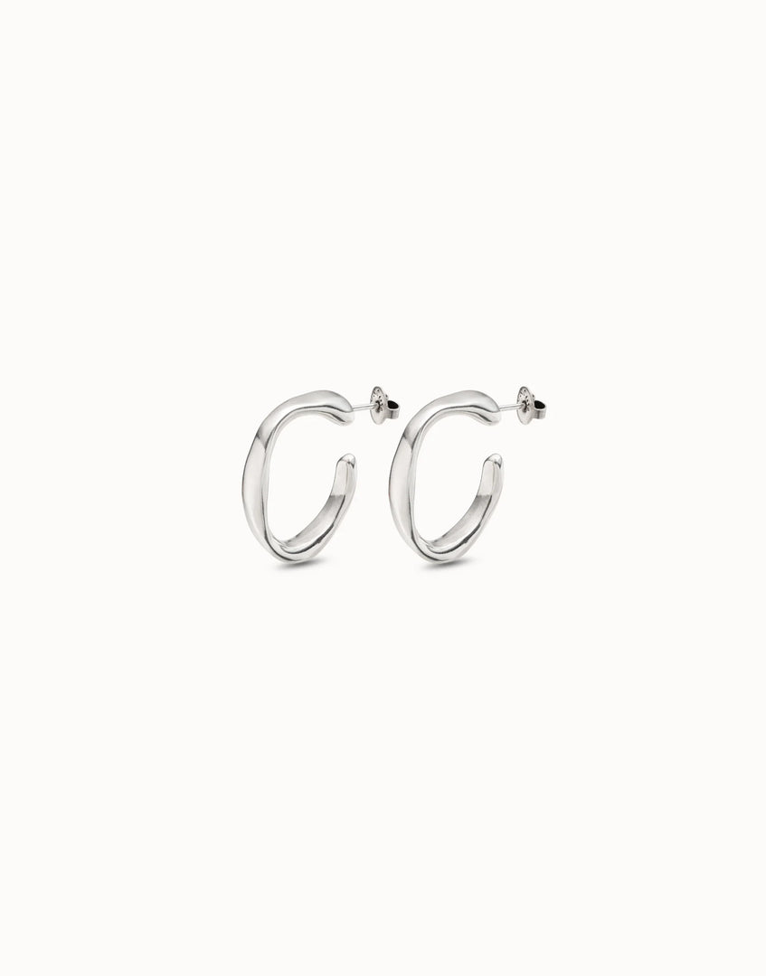 UNOde50 - Wide Hoop Earrings - Silver