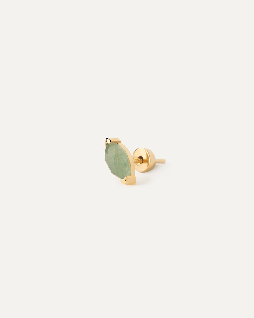 PDPAOLA - Green Aventurine Nomad Single Earring - Gold