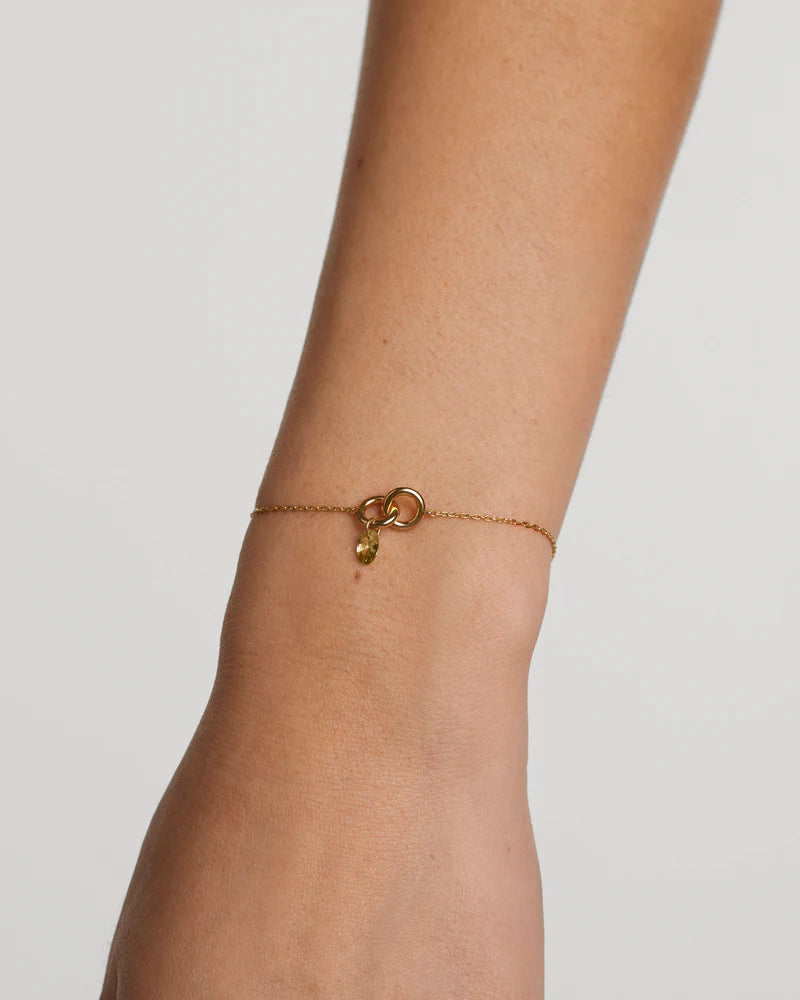 PDPAOLA - Green Lily Bracelet - Gold