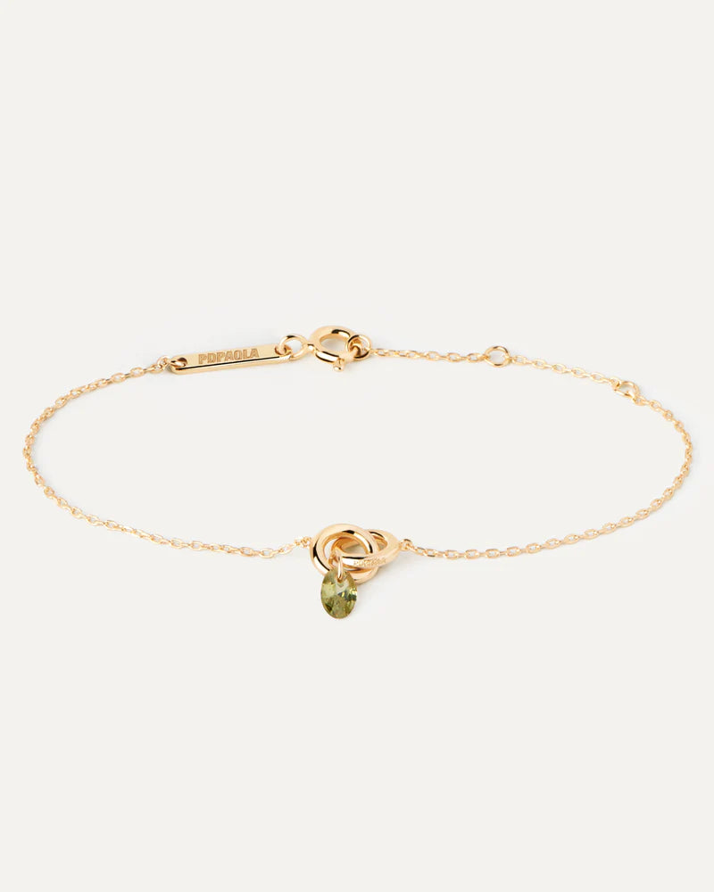PDPAOLA - Green Lily Bracelet - Gold