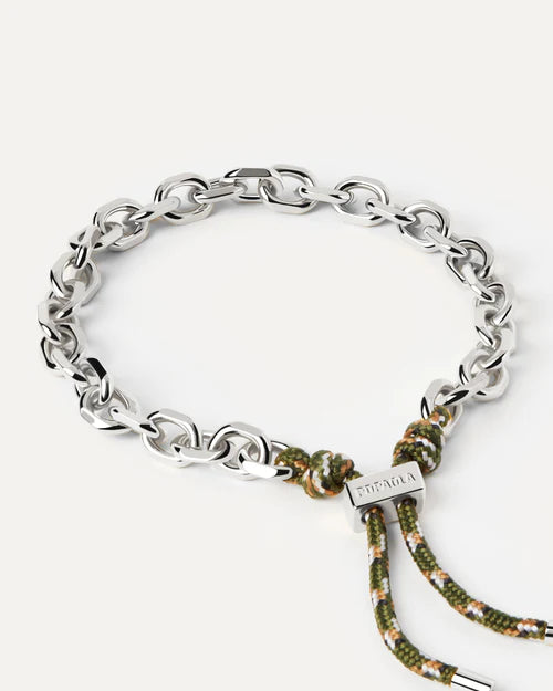 PDPAOLA - Cottage Essential Rope and Chain Bracelet - Silver