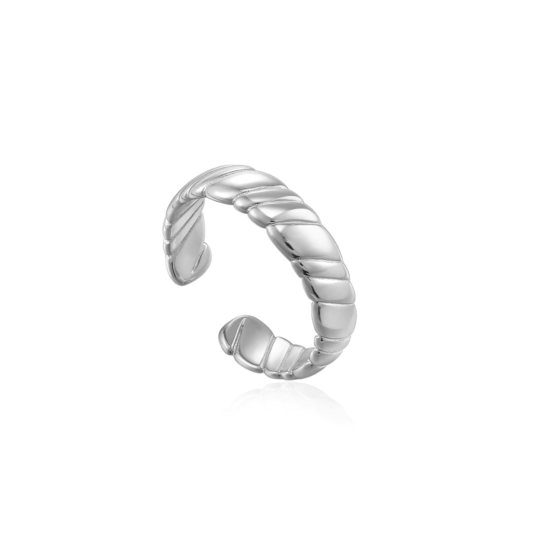 Ania Haie - Smooth Twist Wide Band Ring - Silver