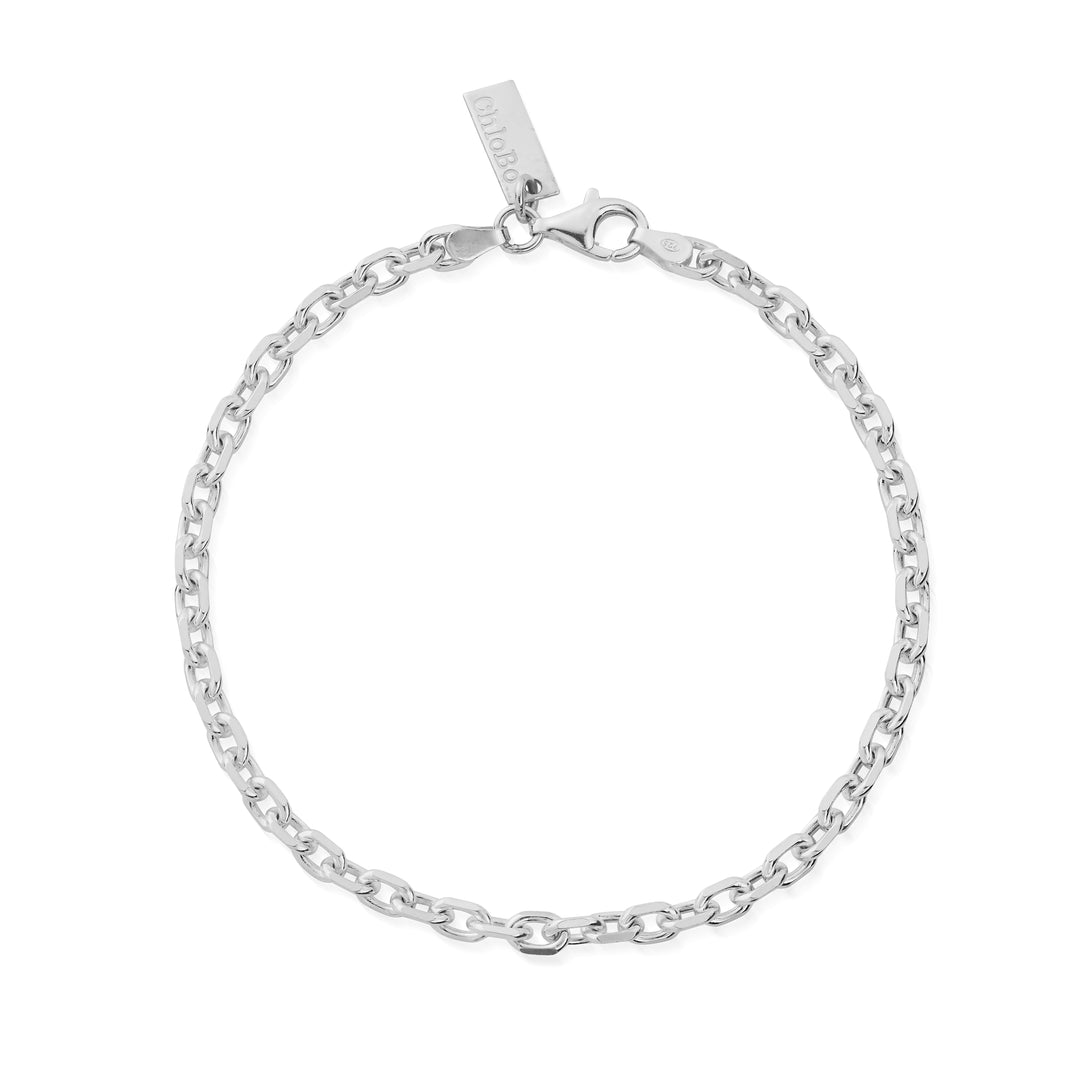 ChloBo - Men's Anchor Chain Bracelet - Silver