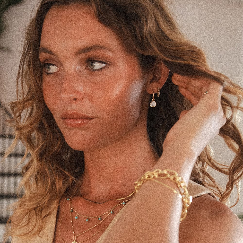 Daisy London - Isla Mother of Pearl Drop Earrings - Gold