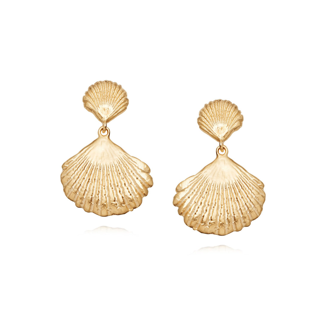 Daisy London - Double Shell Earrings - Gold