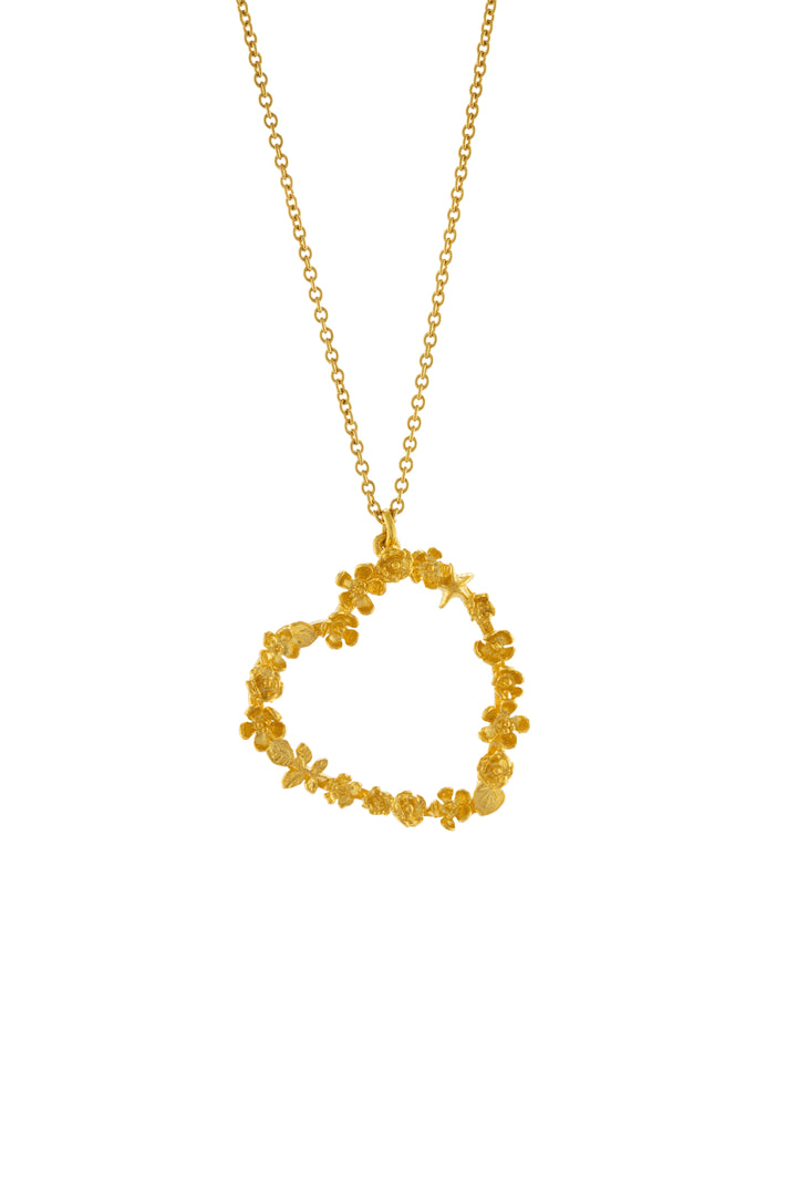 Alex Monroe - Floral Heart Necklace - Gold