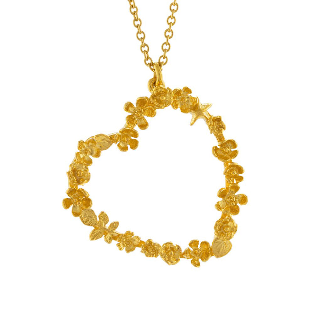 Alex Monroe - Floral Heart Necklace - Gold