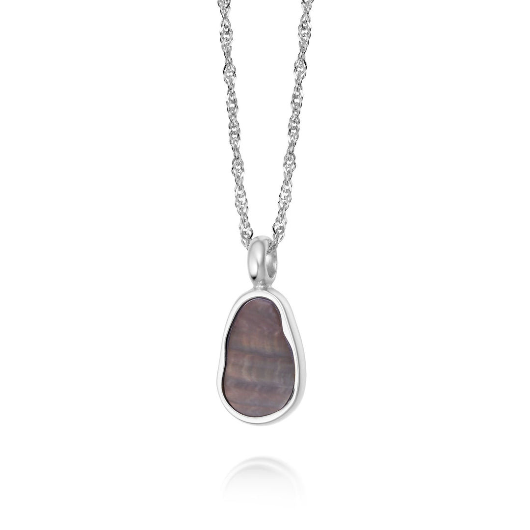 Daisy London - Black Mother of Pearl Necklace - Silver