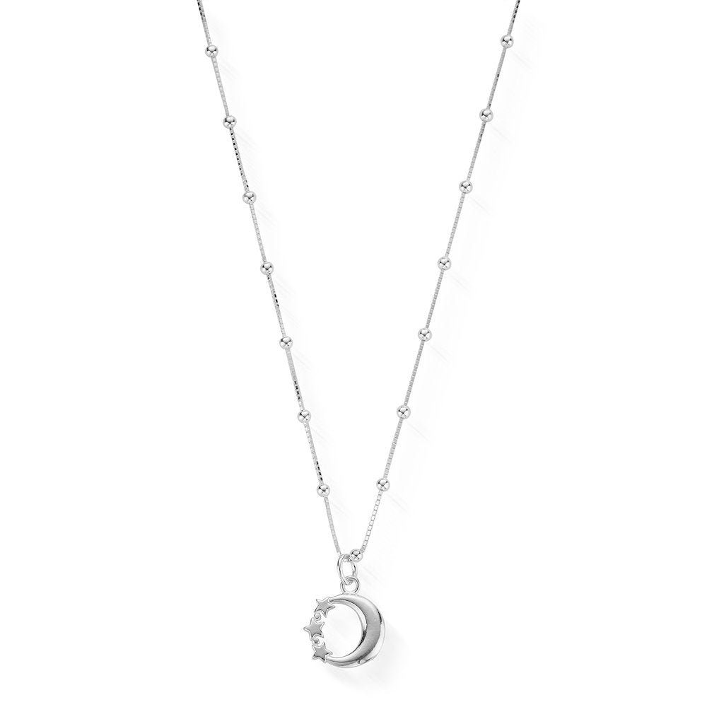 ChloBo - Moon & Star Bobble Necklace - Silver
