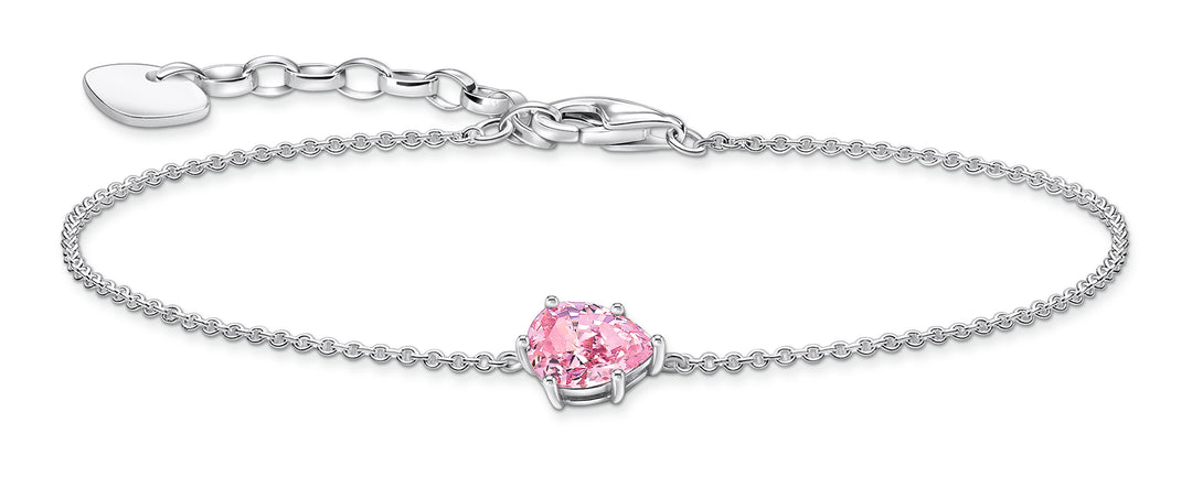 Thomas Sabo - Pink CZ Drop-Shaped Bracelet - Silver