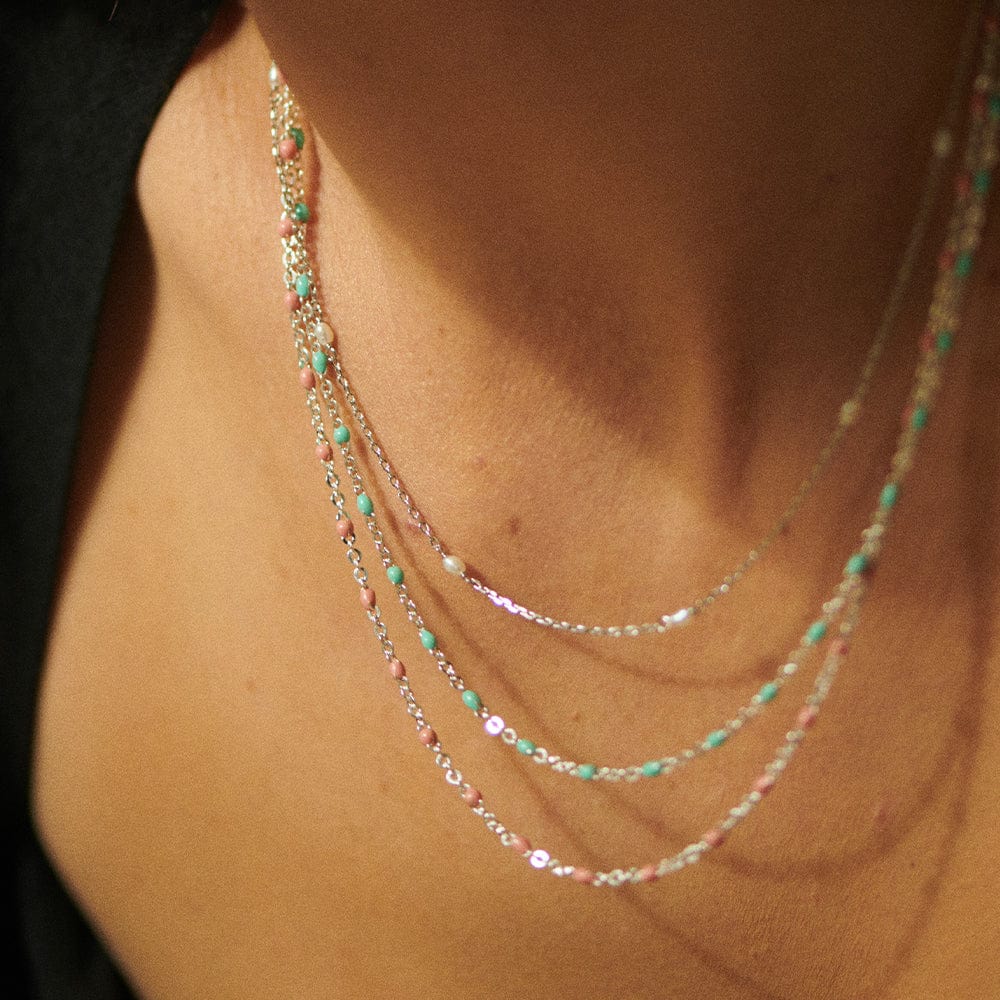Daisy London - Treasures Seed Pearl Chain Necklace - Silver