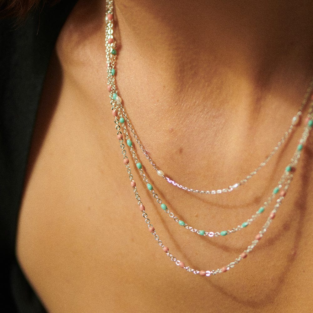 Daisy London - Treasures Seed Pearl Chain Necklace - Silver