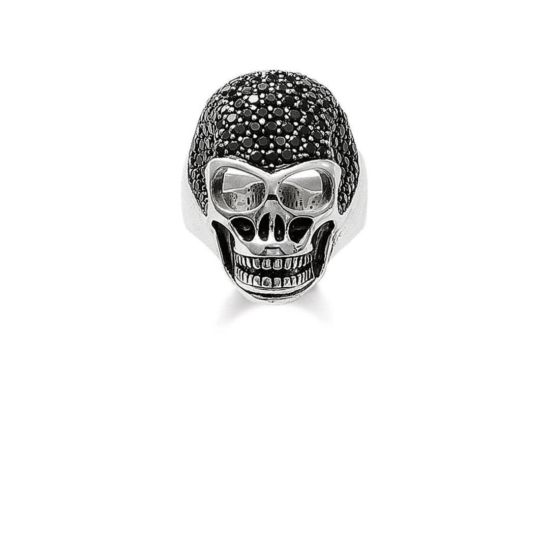 Thomas Sabo - Silver and Black Zirconia Skull Ring