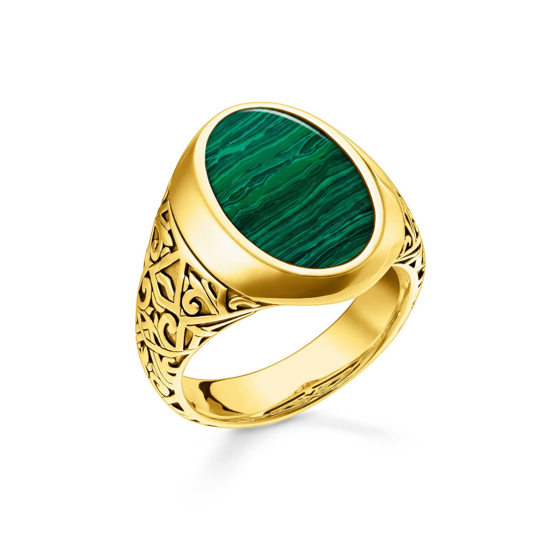 Thomas Sabo - Gold and Malachite Signet Ring
