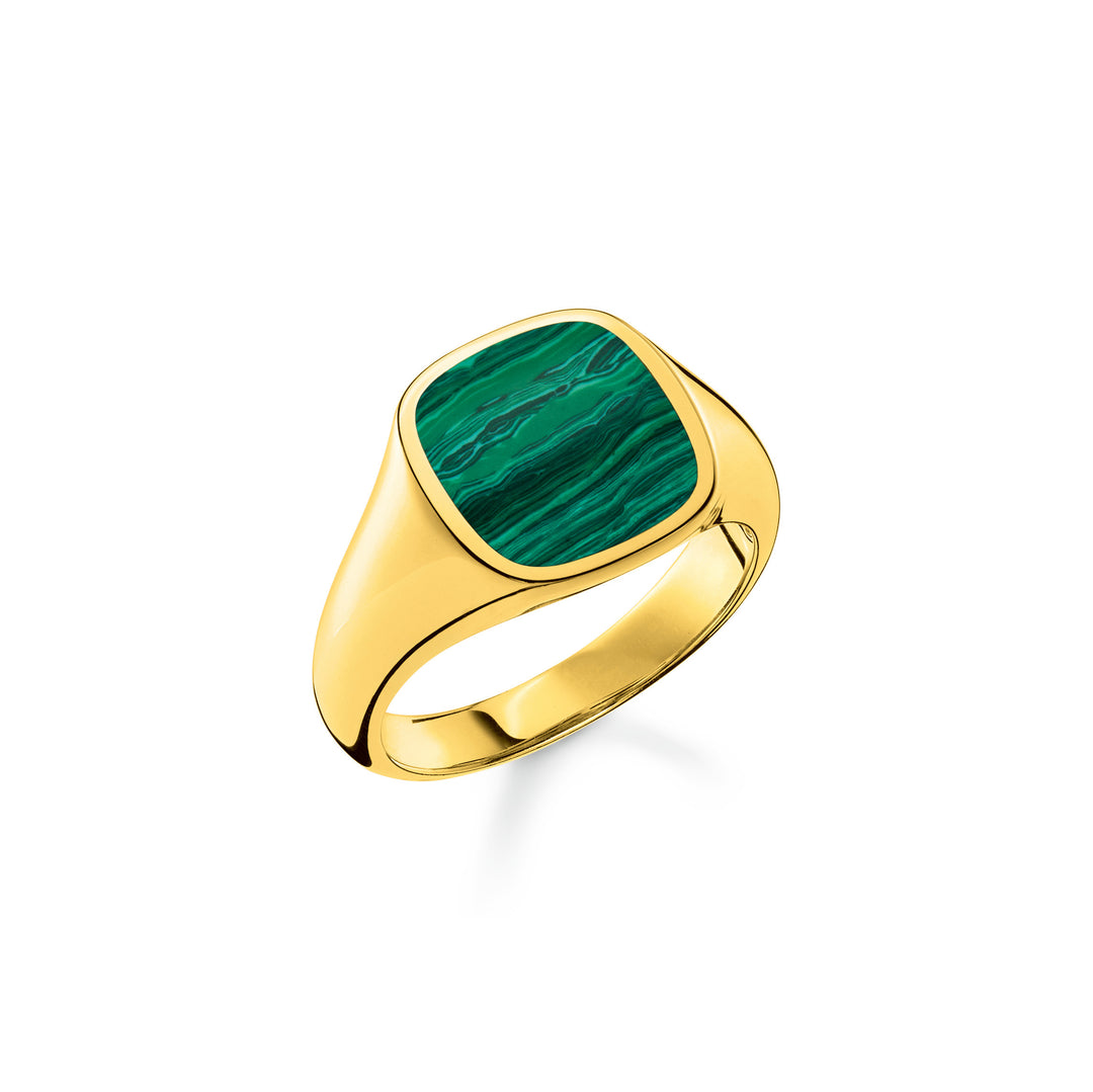 Thomas Sabo - Gold and Malachite Essential Signet Ring