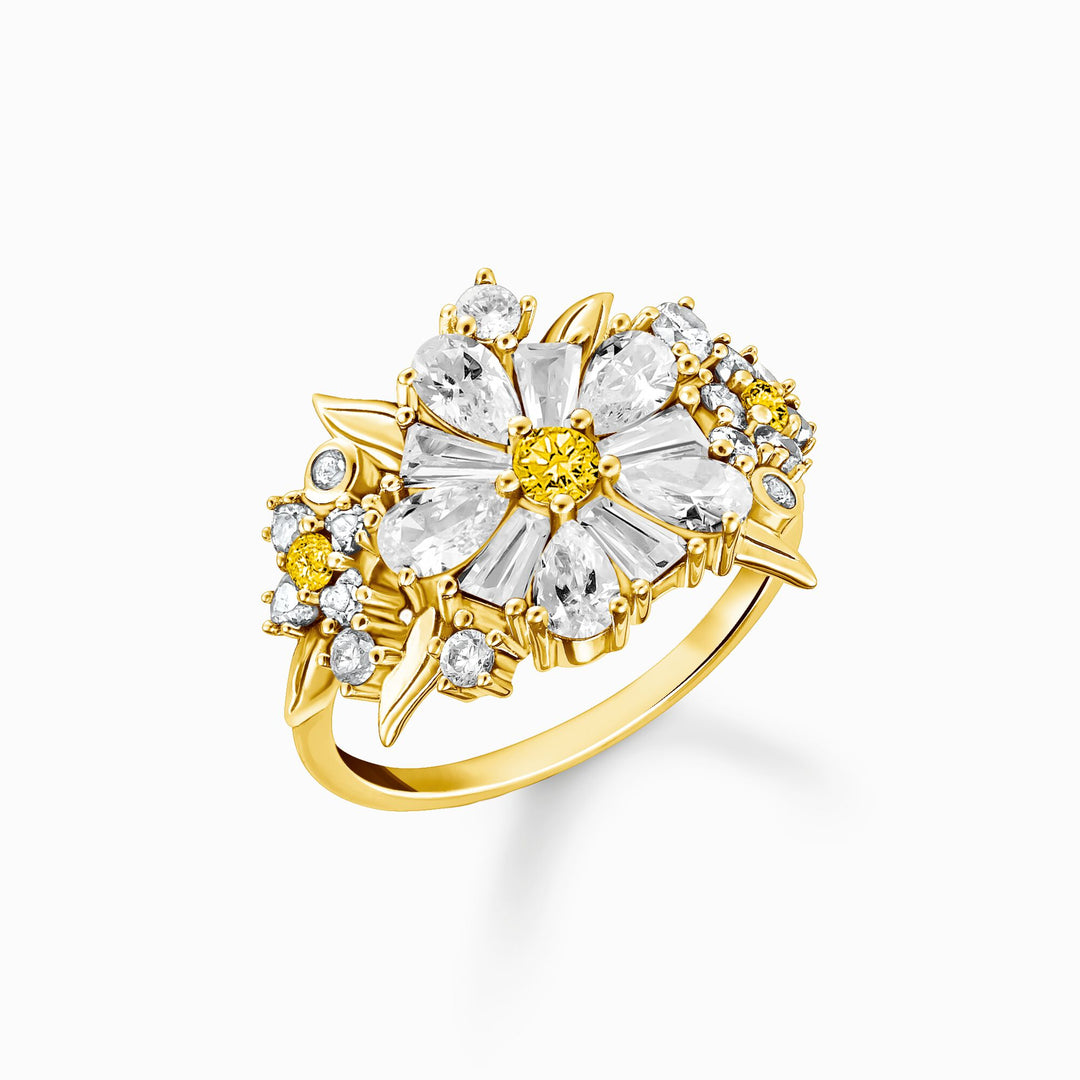 Thomas Sabo - Lovely Daisy White CZ Cocktail Ring - Gold