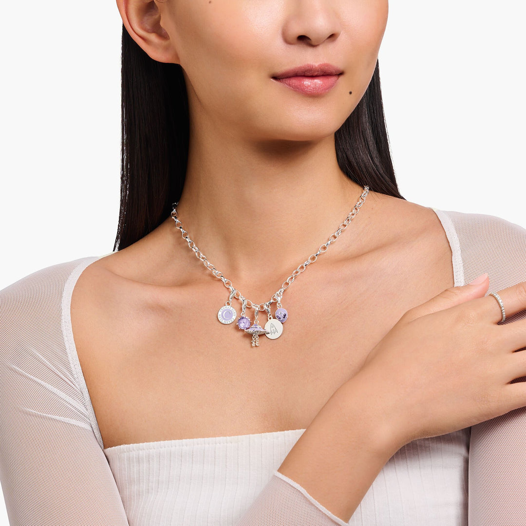 Thomas Sabo - Charm Necklace with White Charmista Member Coin - Silver