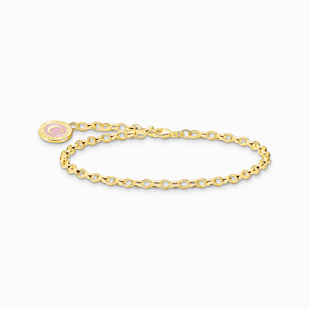 Thomas Sabo - Charm Bracelet with Pink Charmista Member Coin - Gold
