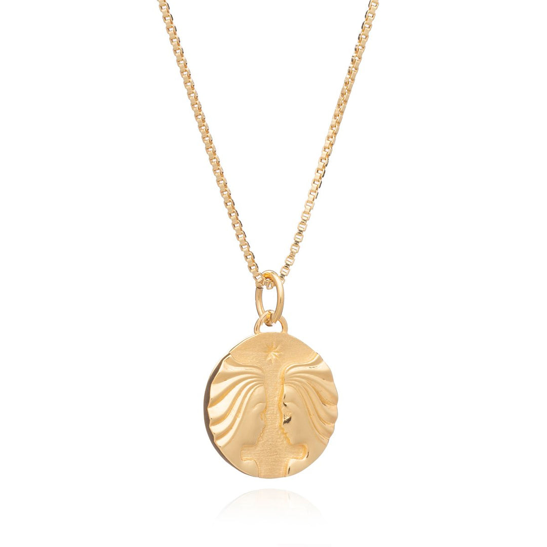 Rachel Jackson - Zodiac Art Coin Necklace Gemini - Gold