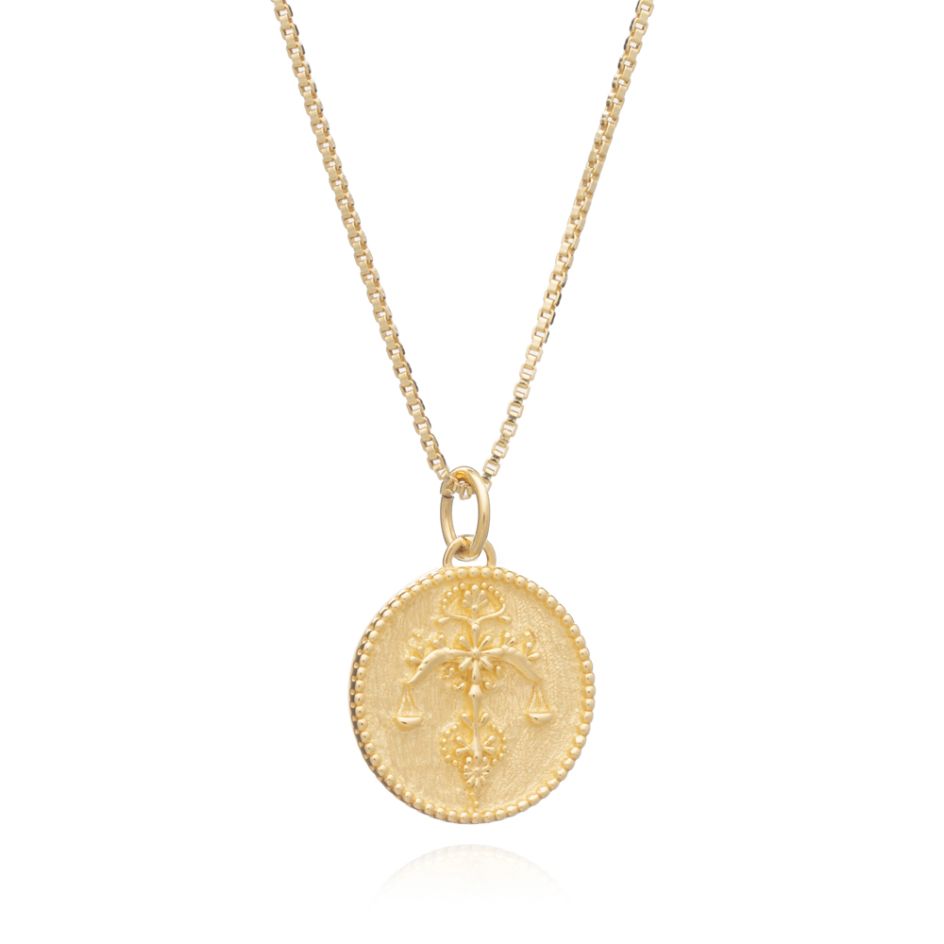 Rachel Jackson - Libra Zodiac Art Coin Necklace - Gold