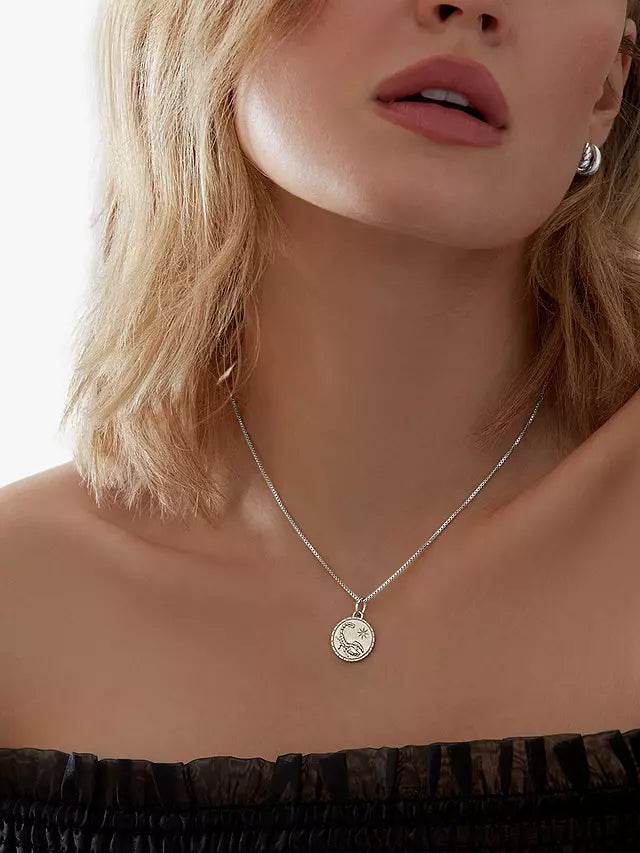 Rachel Jackson - Sagittarius Zodiac Art Coin Necklace - Silver