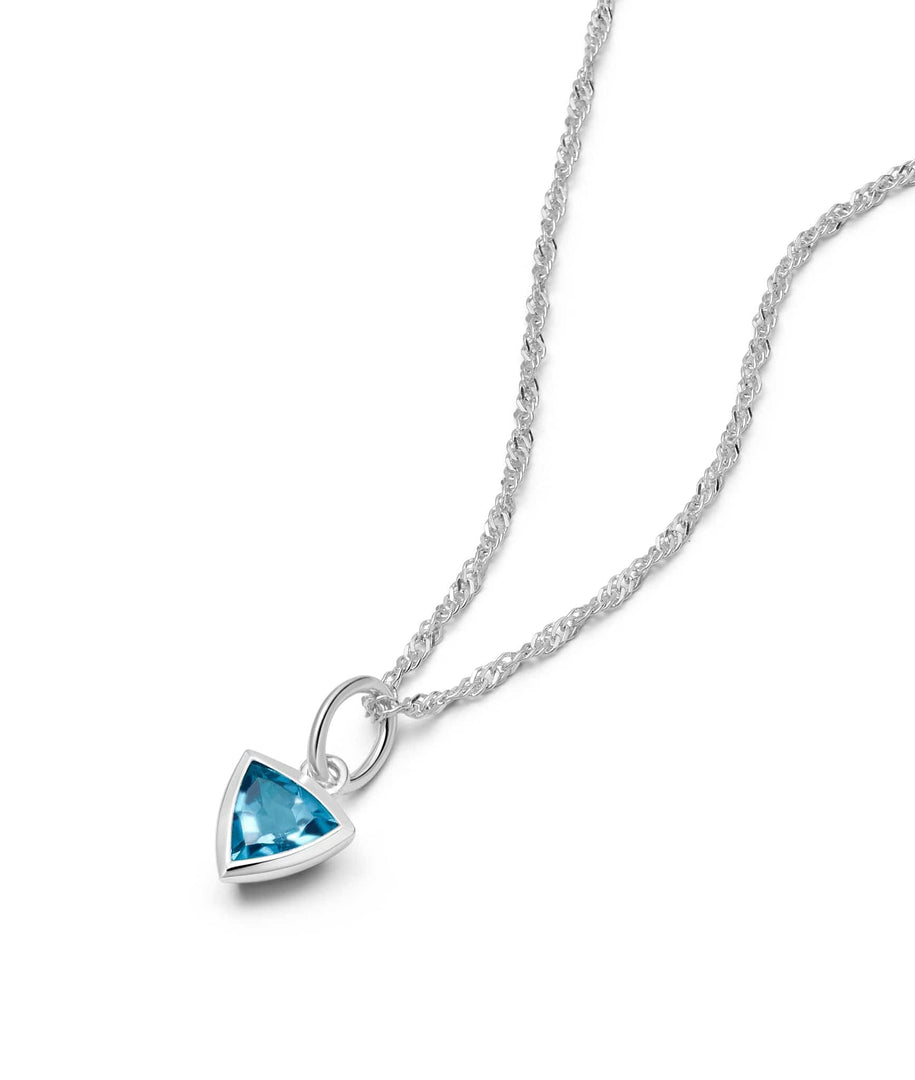 Daisy London - Birthstone Necklace - Blue Topaz December - Silver