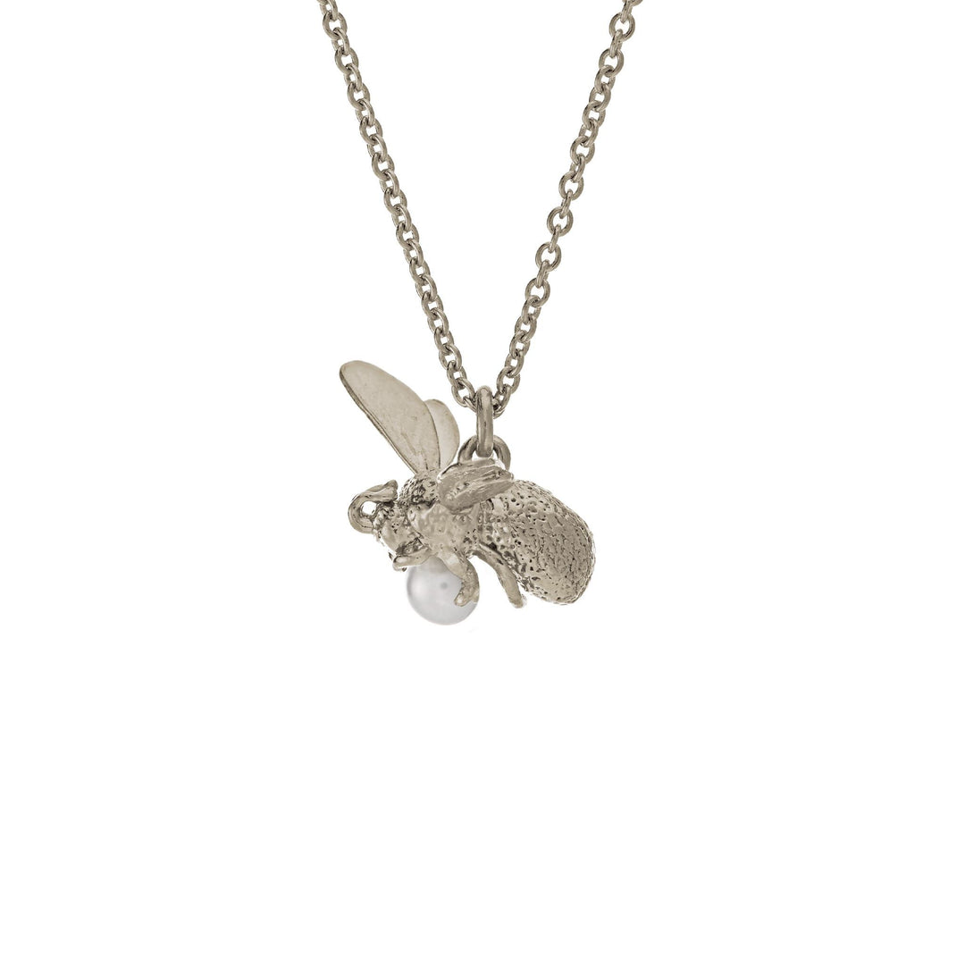 Alex Monroe - Flying Bee with Pearl Necklace - Silver