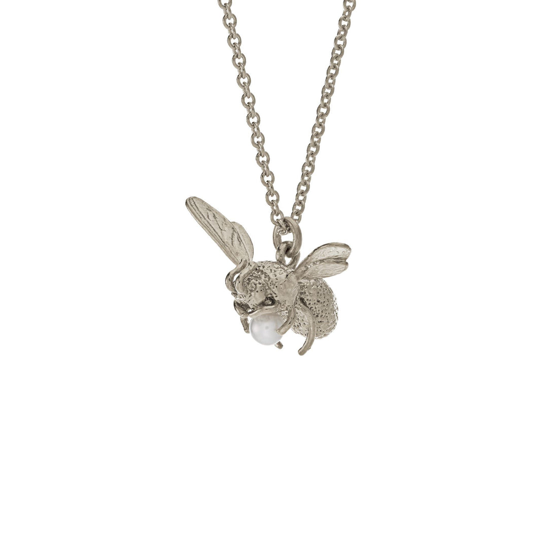 Alex Monroe - Flying Bee with Pearl Necklace - Silver