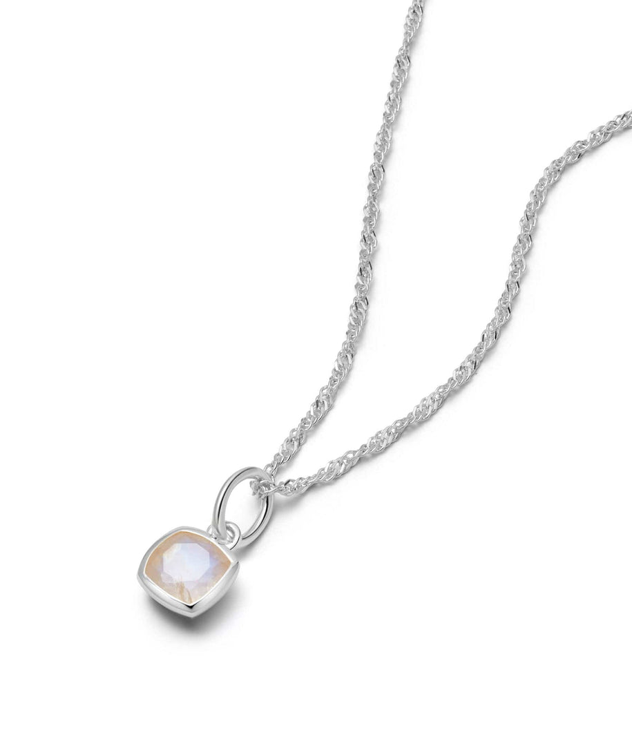 Daisy London - Birthstone Necklace - Moonstone June - Silver