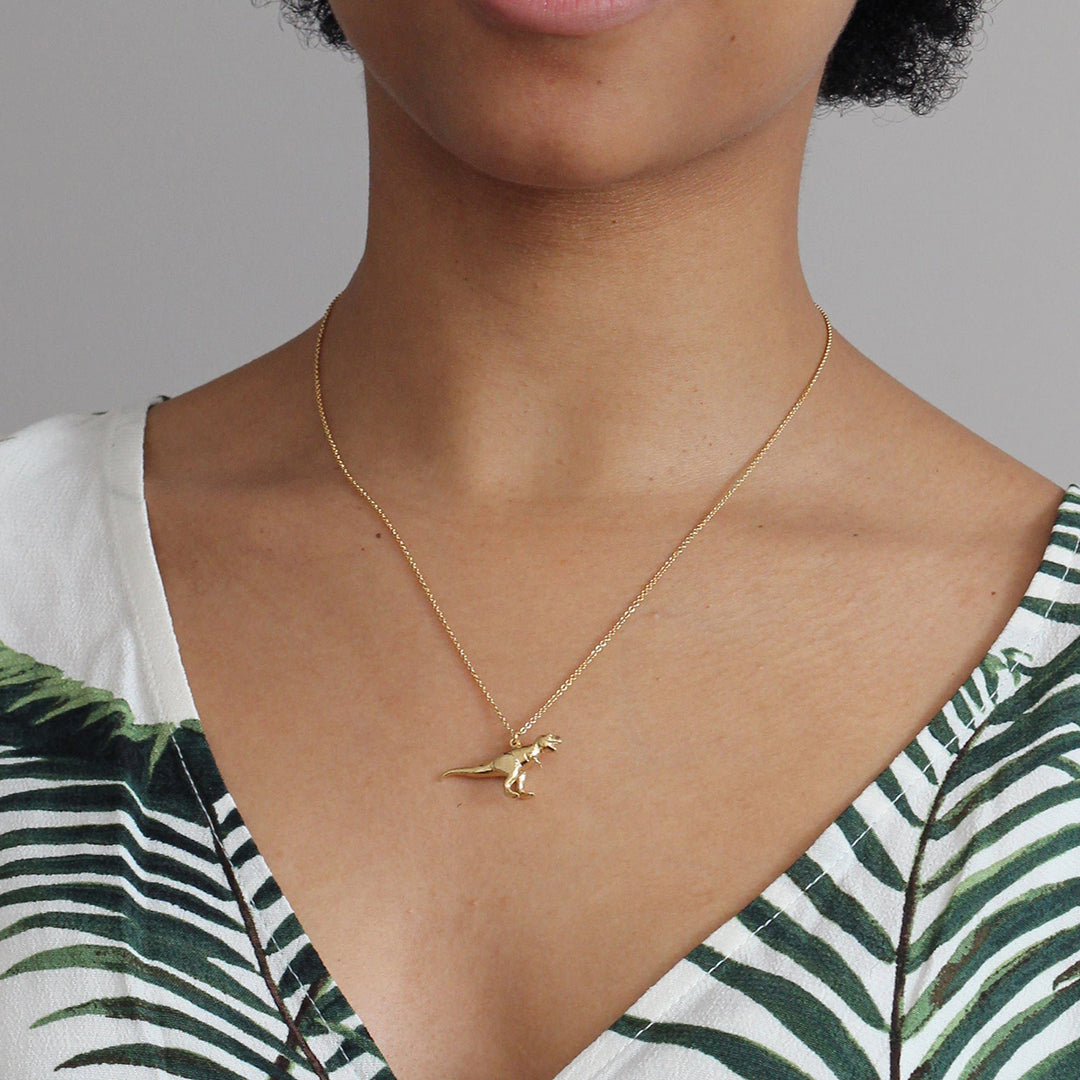 Alex Monroe - Tyrannosaurus Rex Necklace - Gold