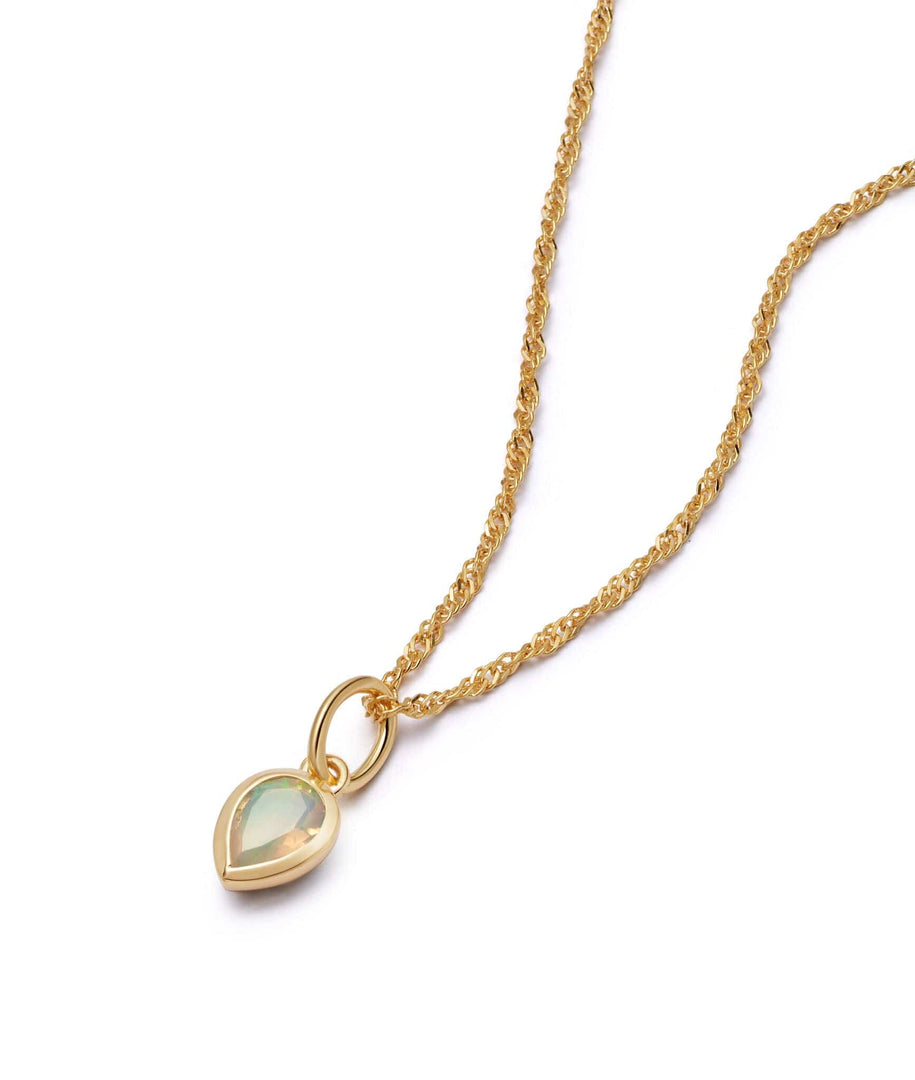 Daisy London - Birthstone Necklace - Opal October - Gold